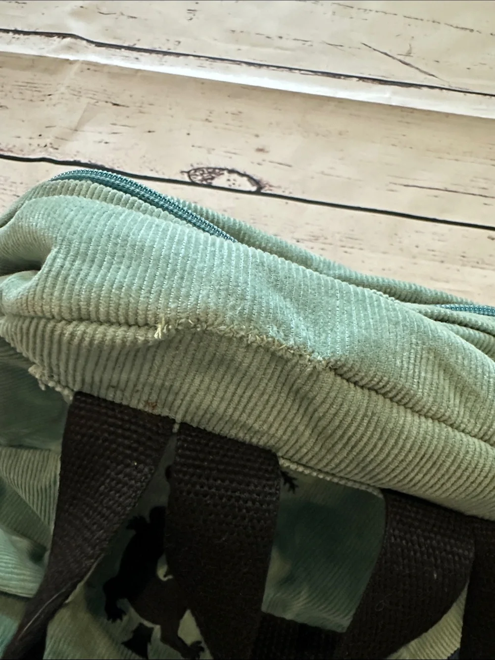 Vans Corduroy Backpack in Sage Green with Black Logo